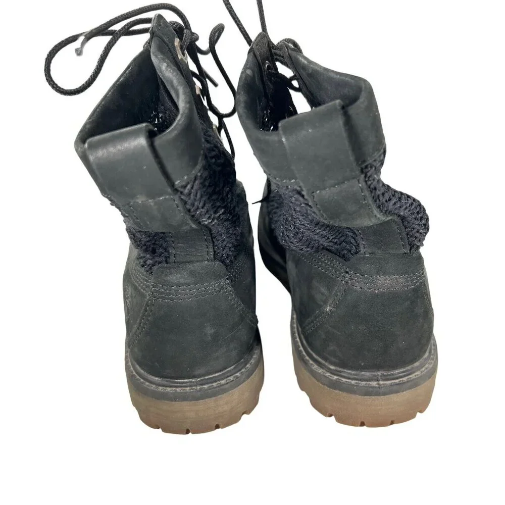 TImberland Womens Combat Boots Black Nubuck Open Weave Mesh Sz US 7.5 EU 38.5 - Picture 3 of 11